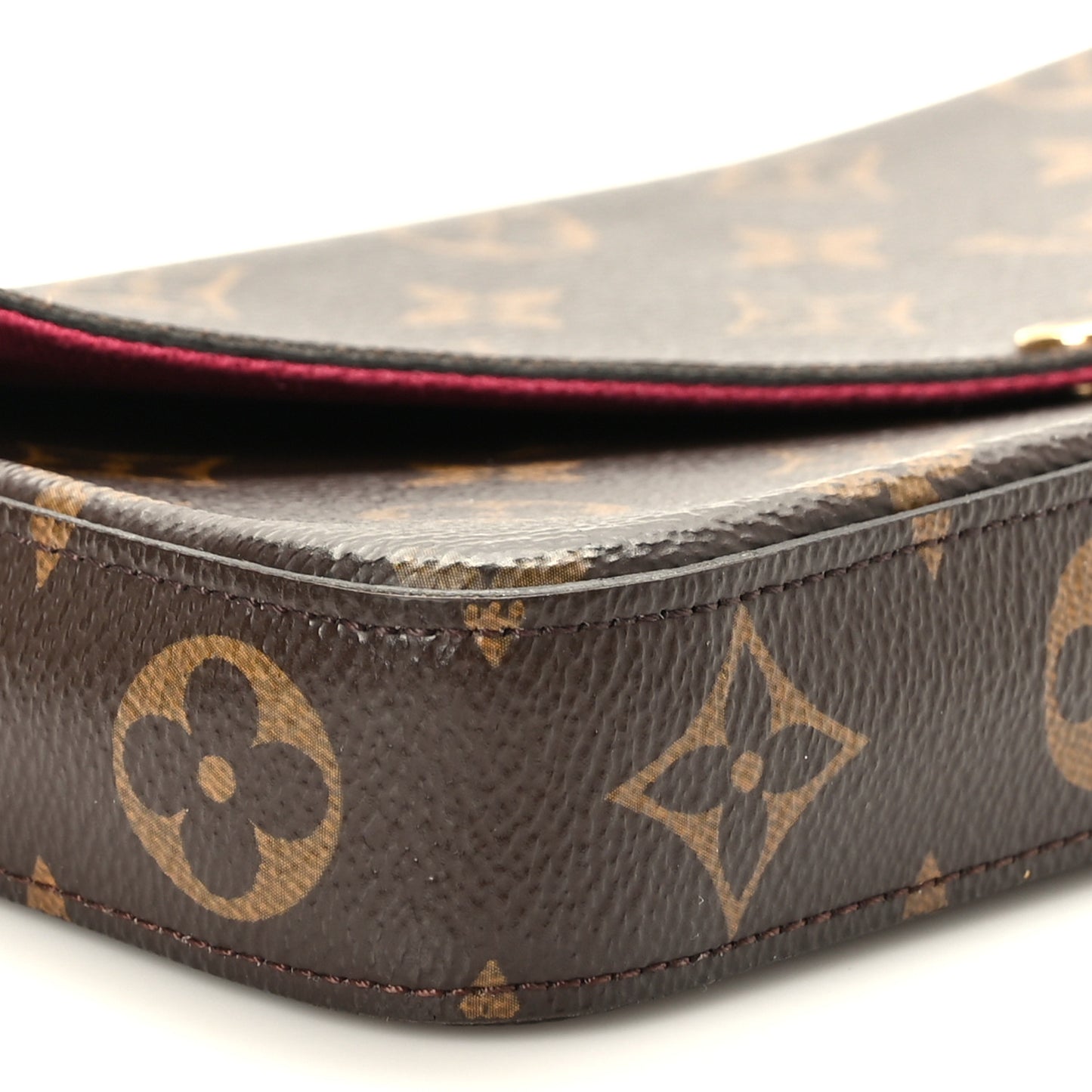 Monogram Pochette Felicie Chain Wallet Fuchsia