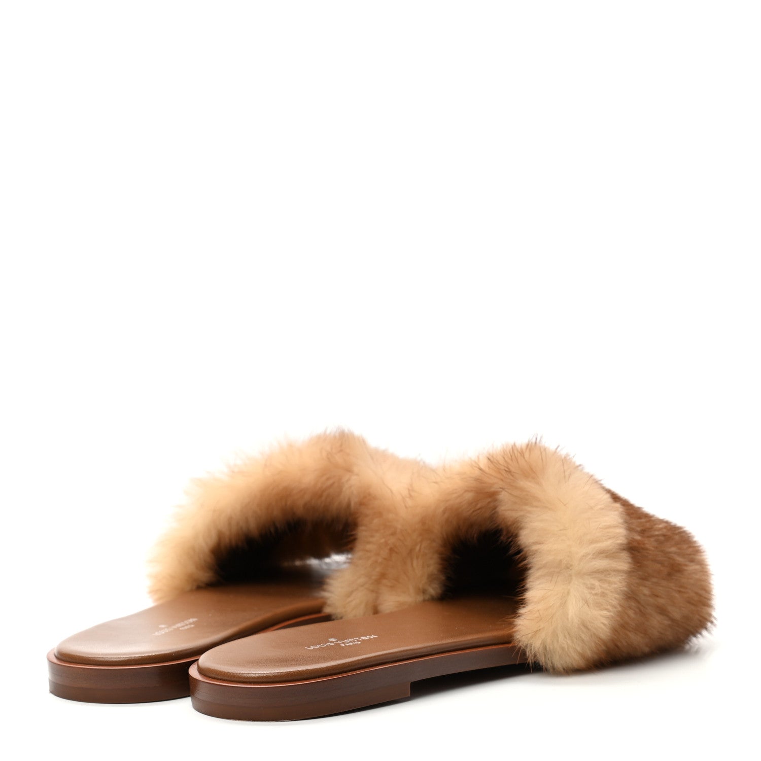 Louis Vuitton Mink Fur Lock It Flat Mule 38 Beige 4 of 9