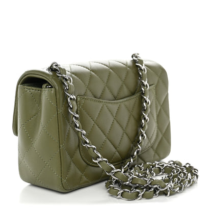 Chanel Lambskin Quilted Mini Rectangular Flap Green 3 of 10