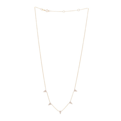 Parker & West by FASHIONPHILE 14K Rose Gold Diamond .17ctw Triangle Five Station Necklace 3 of 5