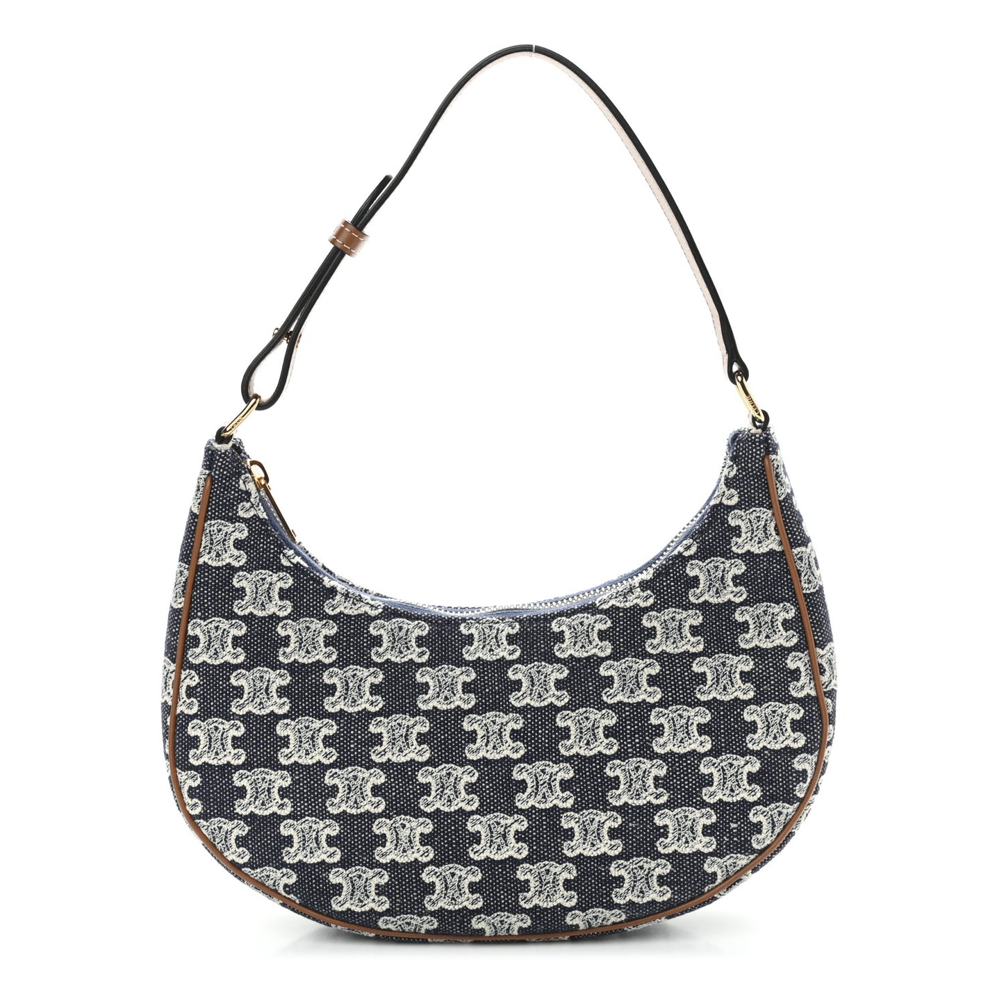 Canvas Calfskin Ava Triomphe Shoulder Bag Blue