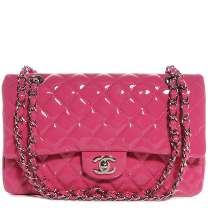 Chanel Patent Quilted Medium Double Flap Pink 1 of 9