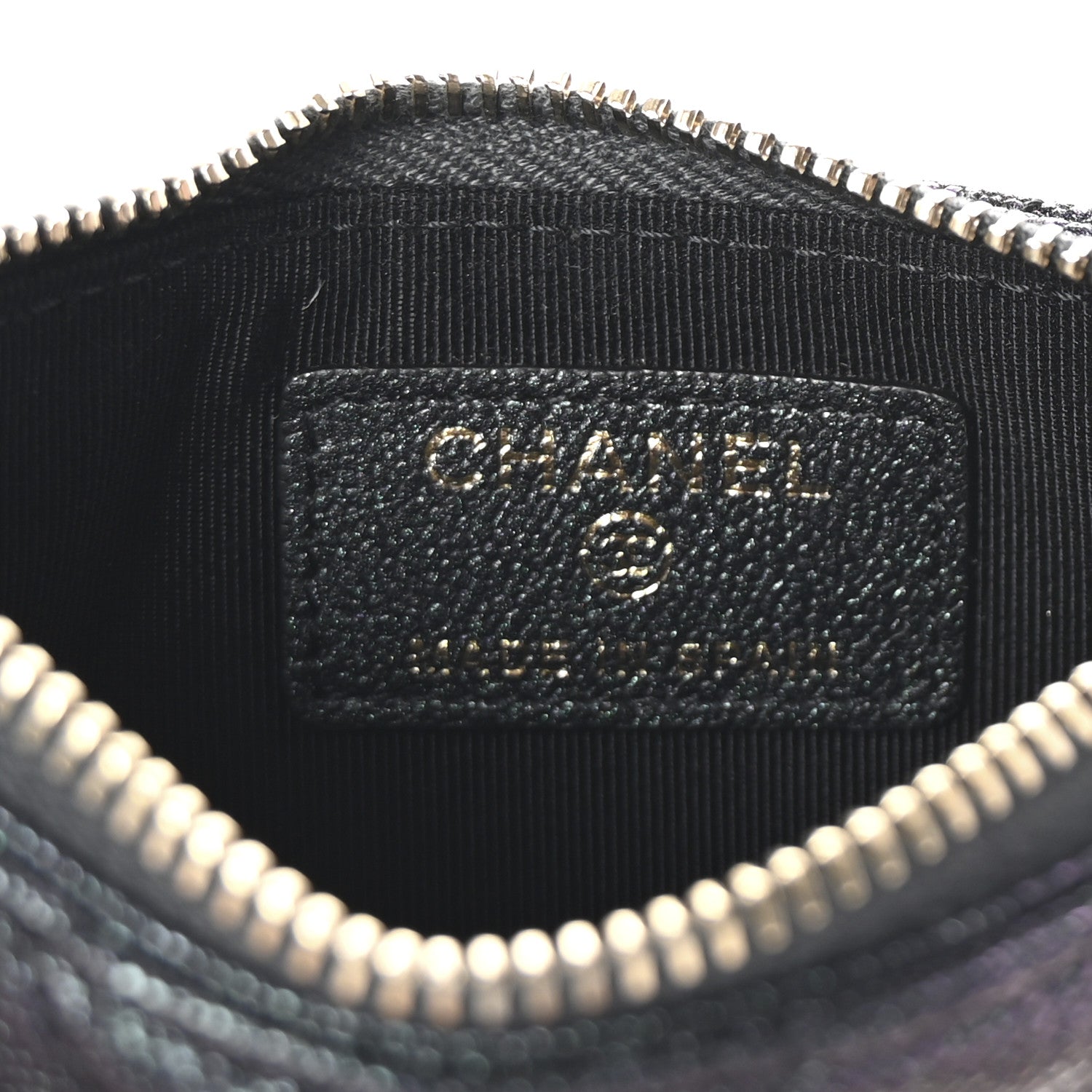 Chanel Iridescent Caviar Quilted Flap Zip Card Holder Black 6 of 8