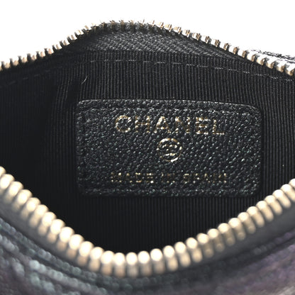 Chanel Iridescent Caviar Quilted Flap Zip Card Holder Black 6 of 8
