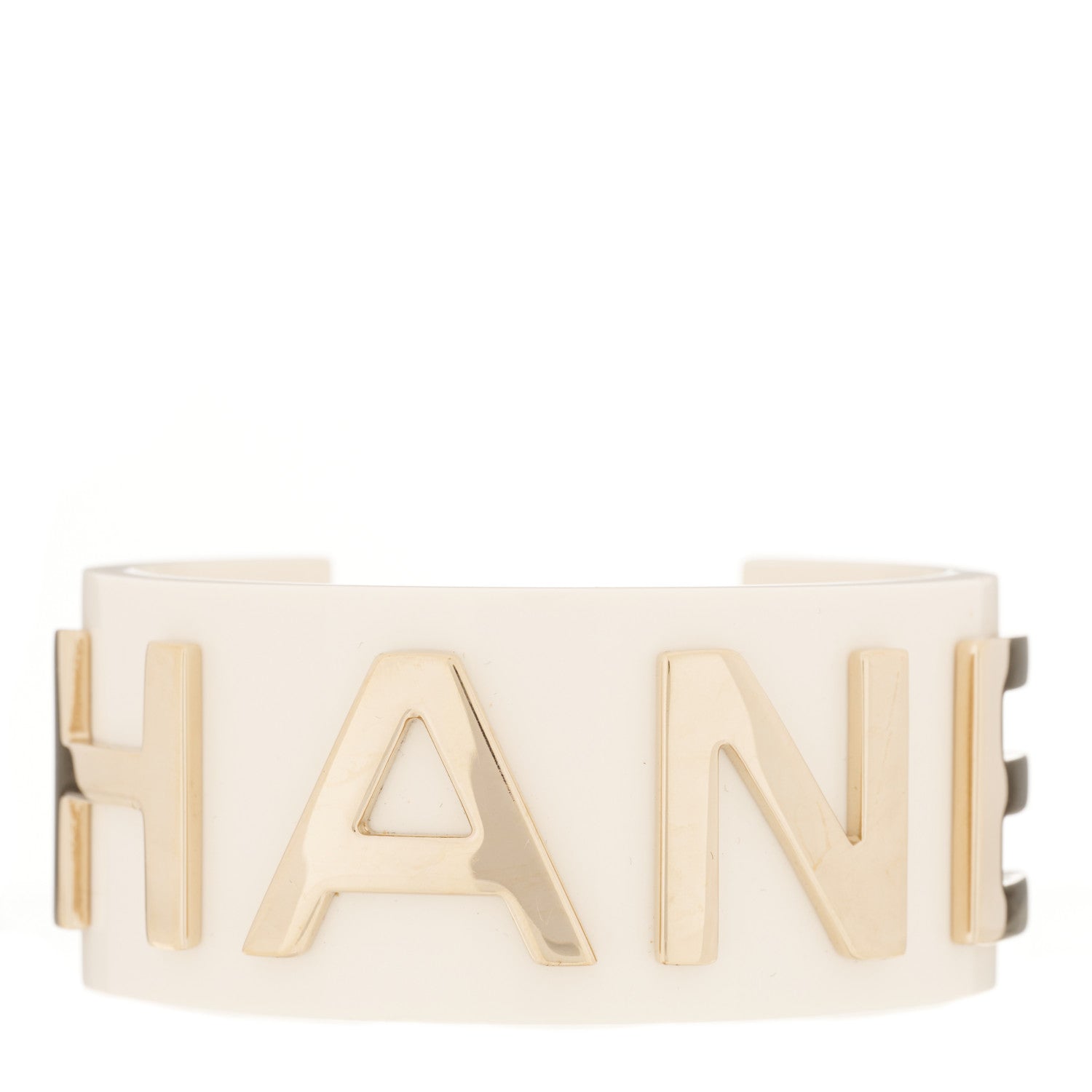 Chanel Resin Metal Cuff White 1 of 3