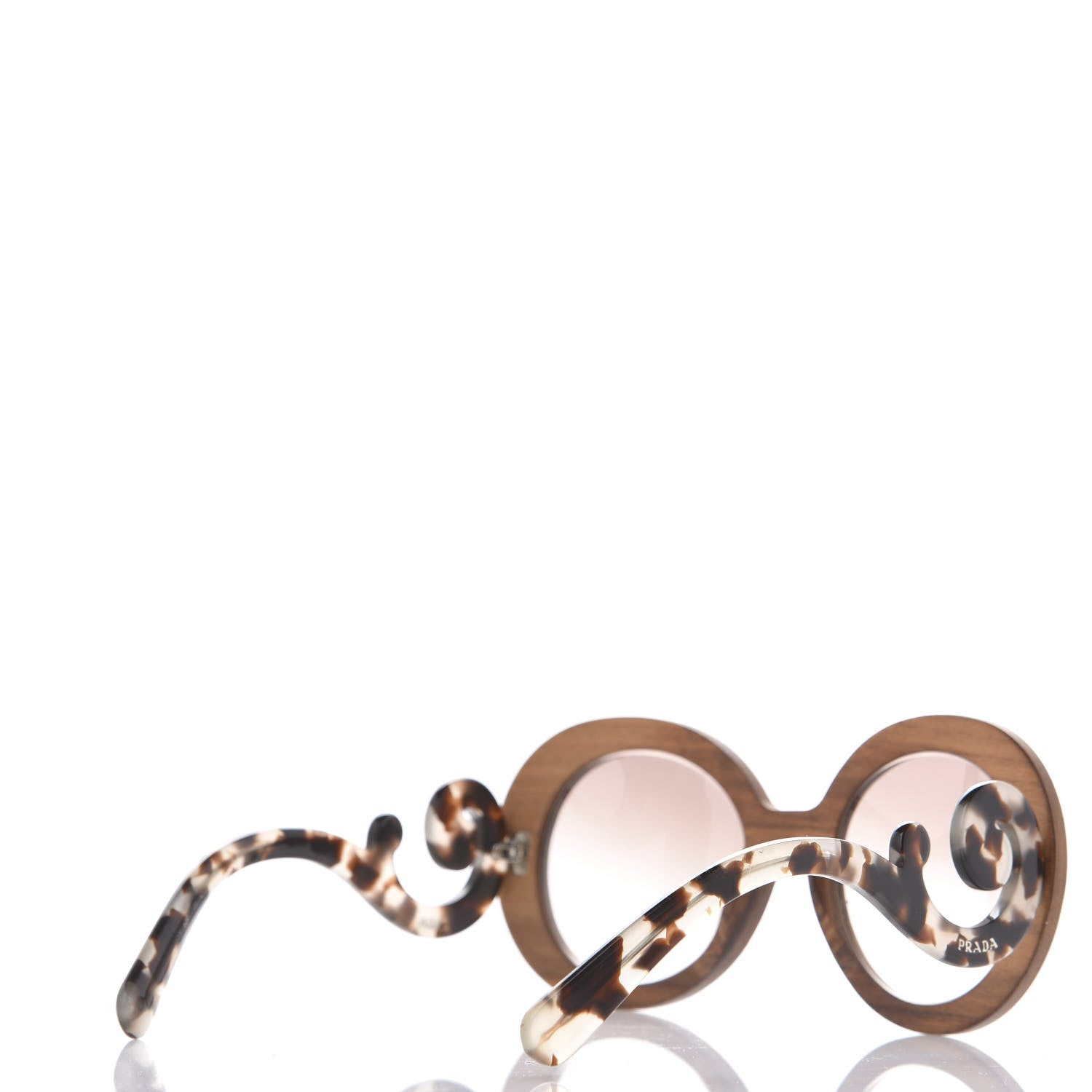 Prada Wooden Baroque Sunglasses SPR 27R Nut Canaletto 3 of 7