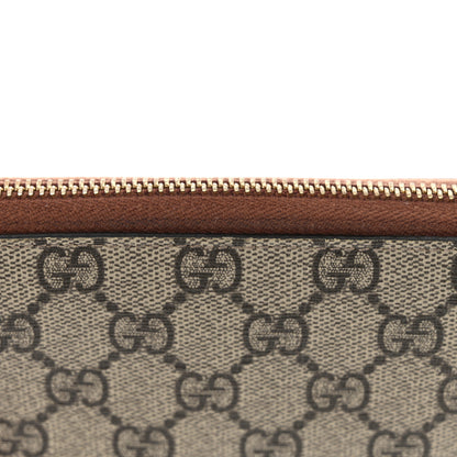 Gucci GG Supreme Monogram Cuoio Toscano Zip Around Wallet Beige Ebony Cuir 10 of 11