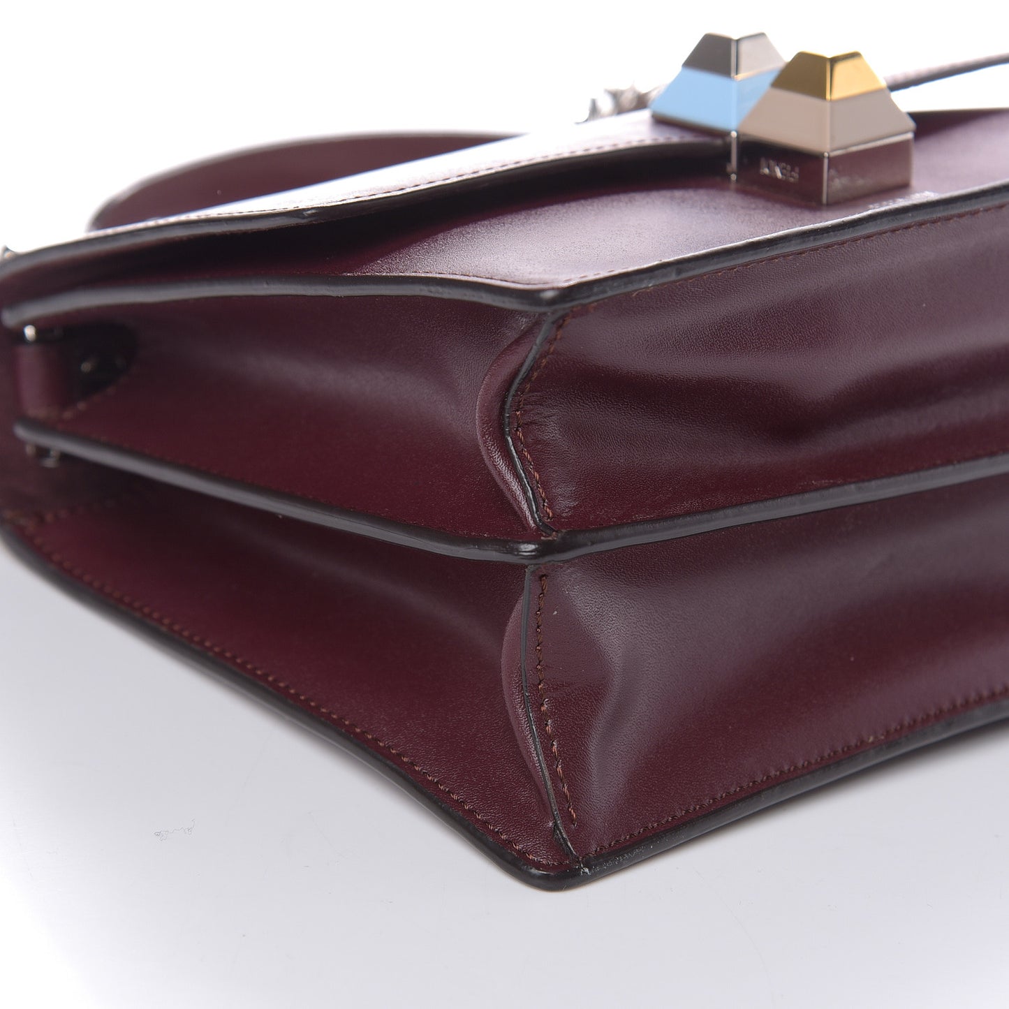 Vitello Liberty Studded Small Kan I Shoulder Bag Bordeaux Multicolor