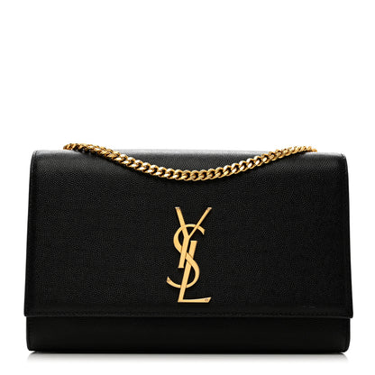 Saint Laurent Grain De Poudre Medium Classic Monogram Kate Satchel Black 1 of 9
