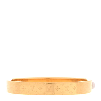 Louis Vuitton Brass Monogram Nanogram Cuff M Gold 3 of 5