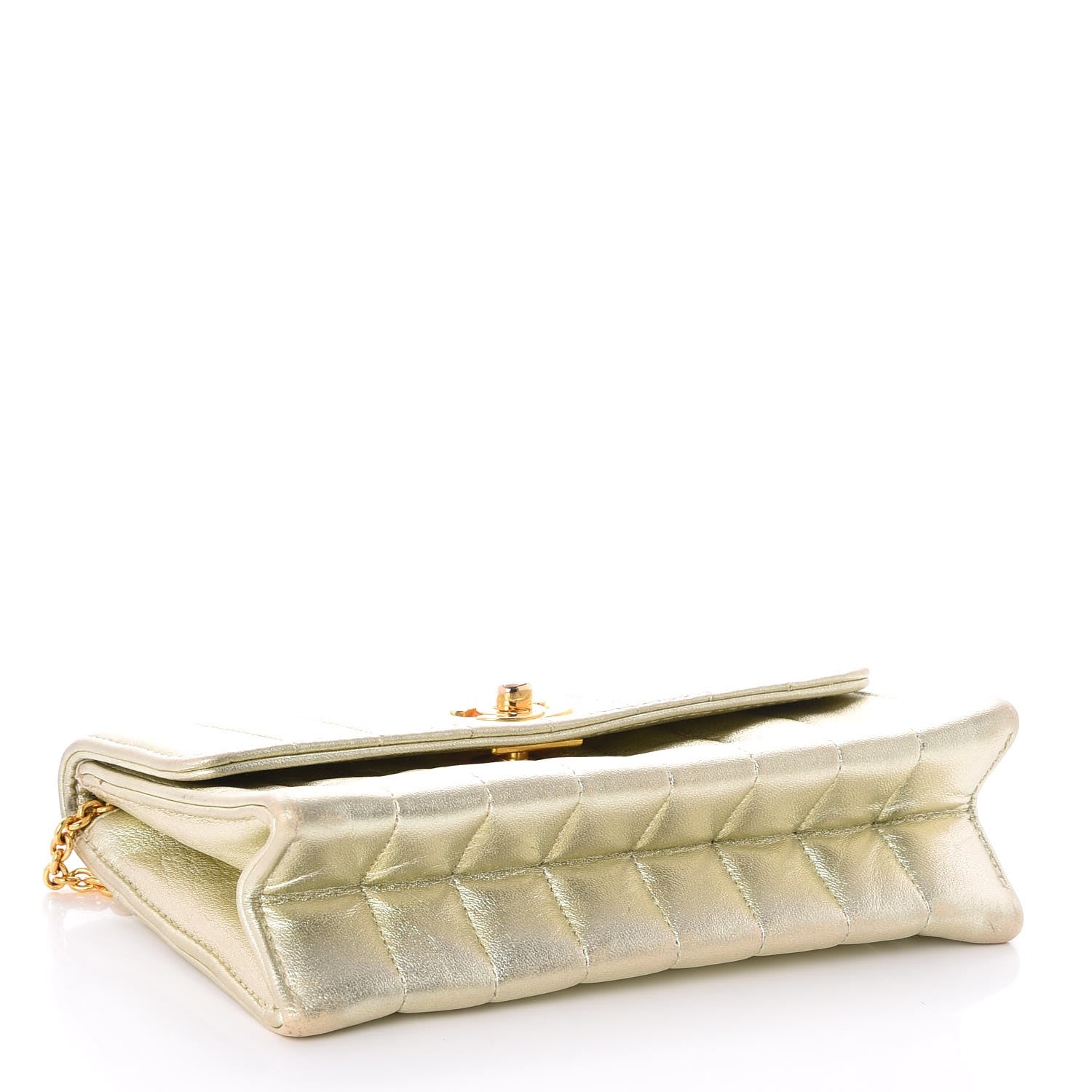 Chanel Metallic Lambskin Vertical Quilted Mini Flap Light Gold 4 of 8