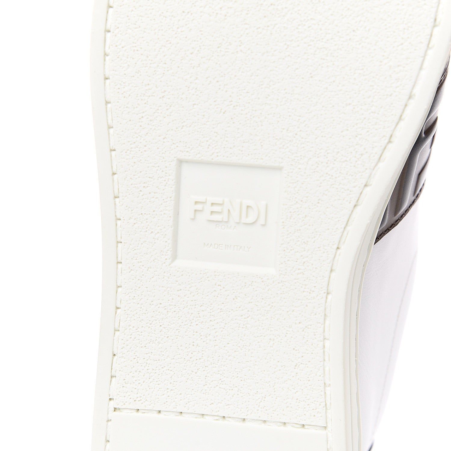 Fendi Vitello FF Embossed Womens Slip On Sneakers 37 Ultra White Maya Black 6 of 9