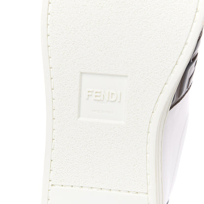 Fendi Vitello FF Embossed Womens Slip On Sneakers 37 Ultra White Maya Black 6 of 9