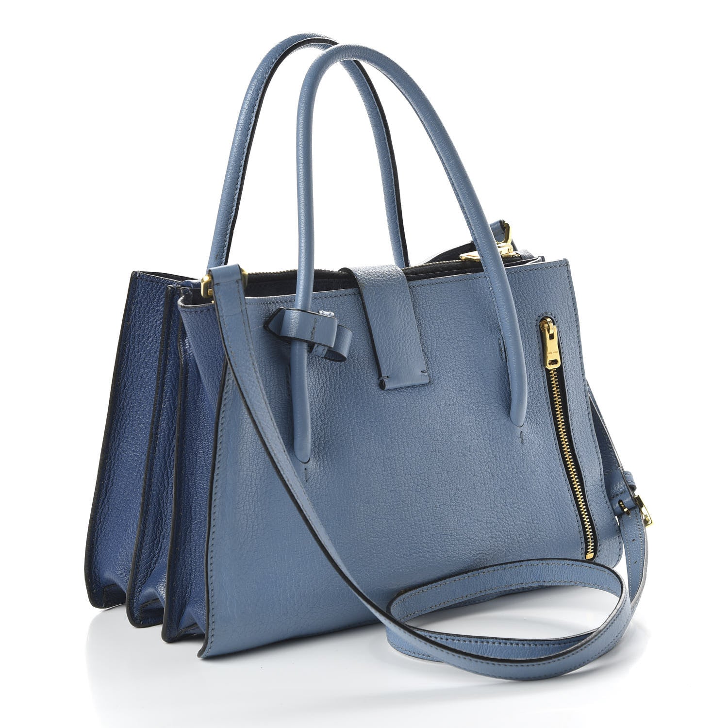 Miu Miu Goatskin Madras Shopping Tote 3 of 9
