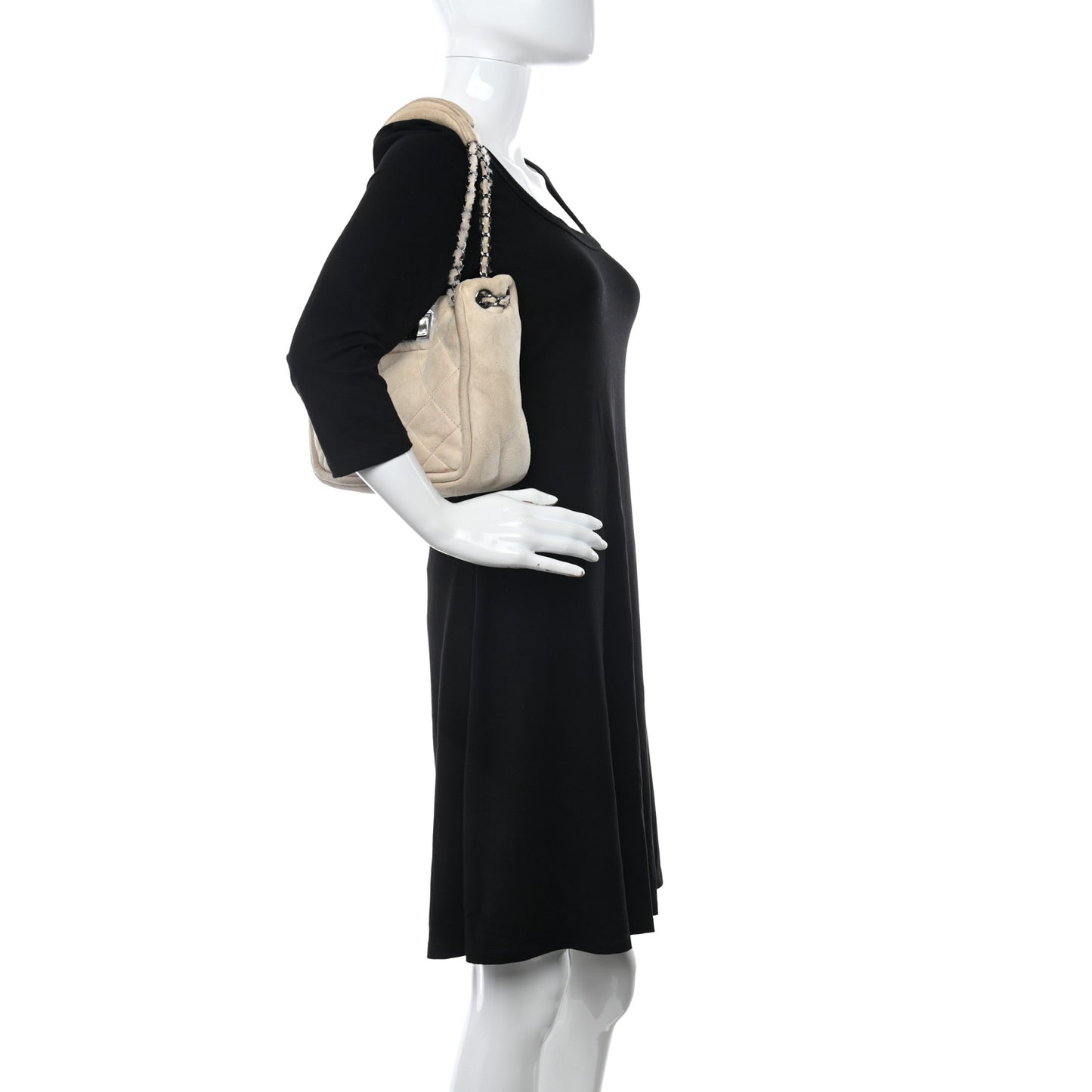 Shearling Quilted Mademoiselle Tote Beige