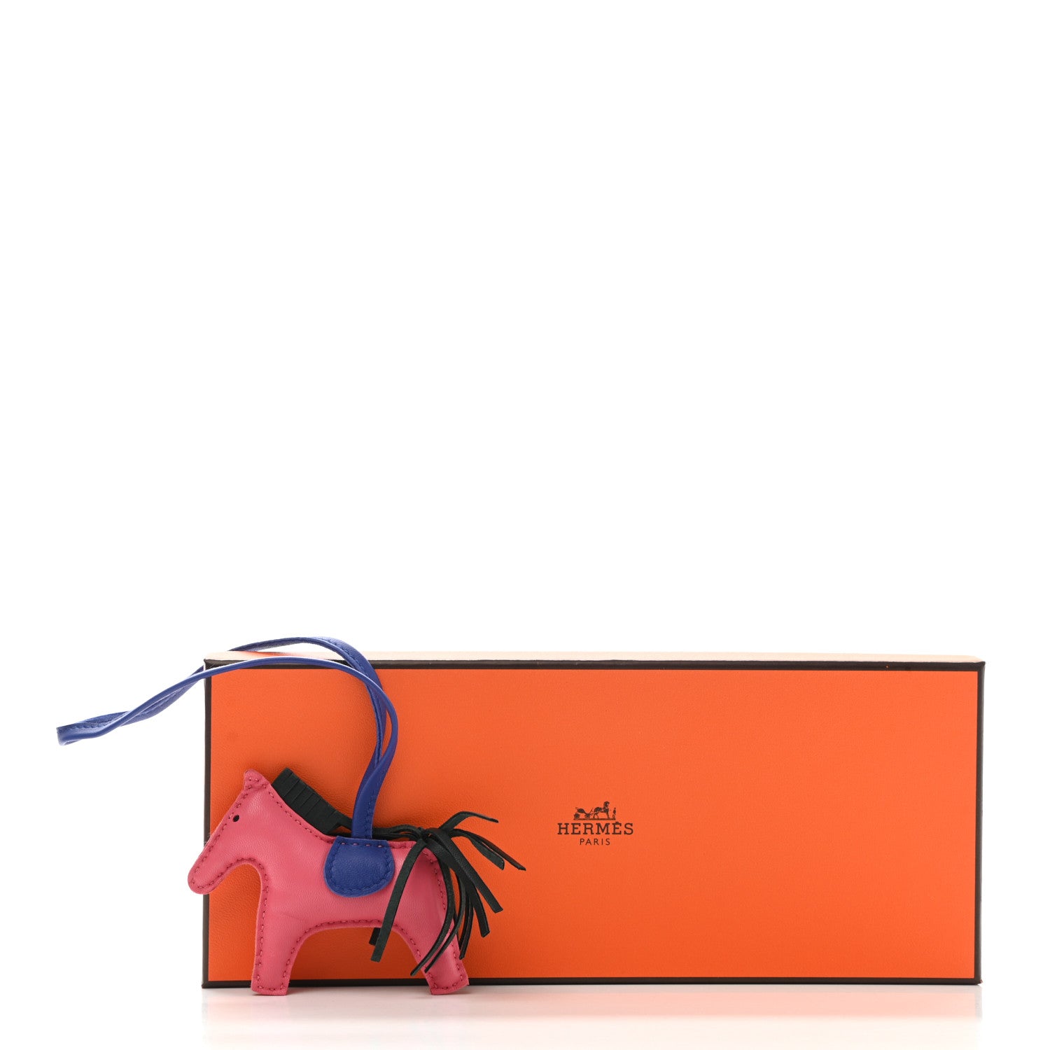 Hermes Milo Lambskin Grigri Rodeo Horse Bag Charm PM Rose Azalee Vert Cypress Bleu Electrique 5 of 5