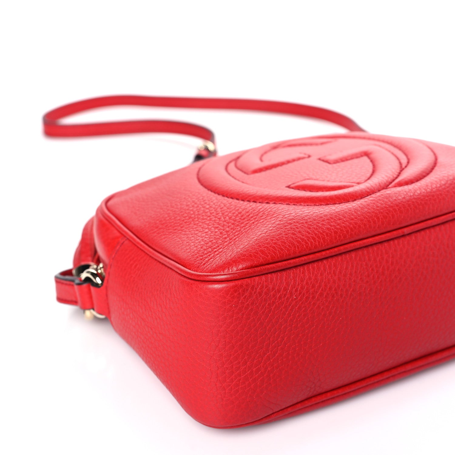 Gucci Pebbled Calfskin Small Soho Disco Bag Vibrant Red 8 of 9