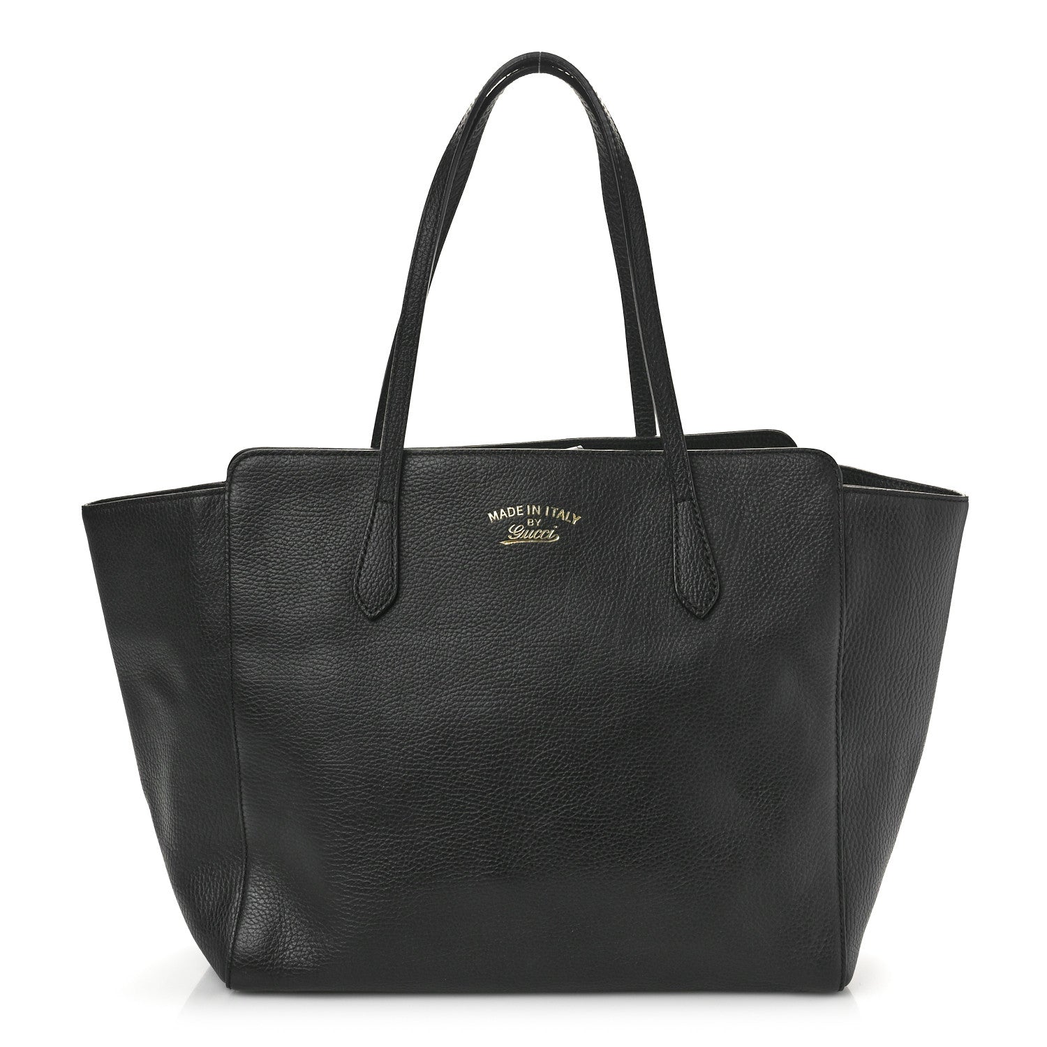 Gucci Pebbled Calfskin Medium Swing Tote Black 1 of 9