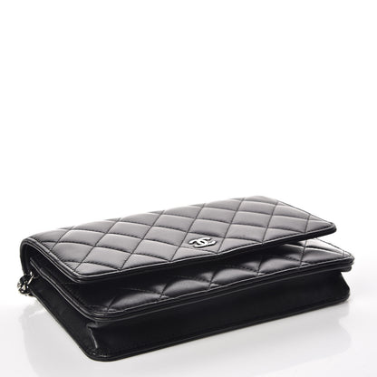 Chanel Lambskin Quilted Wallet On Chain WOC Black 4 of 12