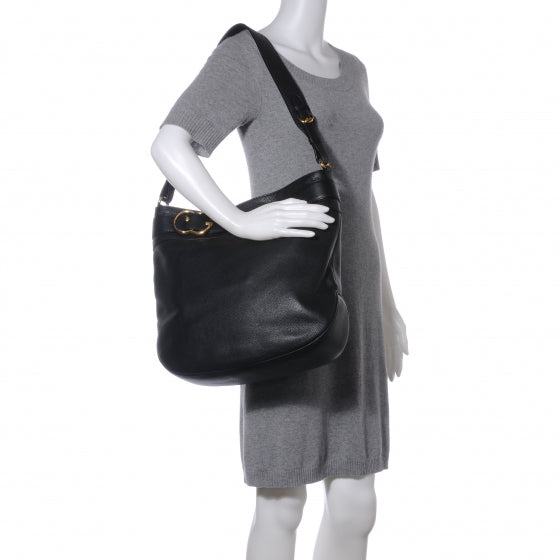 Gucci Leather Large Ride Shoulder Bag Black 2 of 7