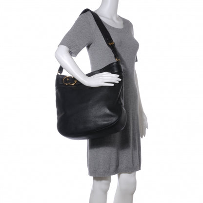 Gucci Leather Large Ride Shoulder Bag Black 2 of 7