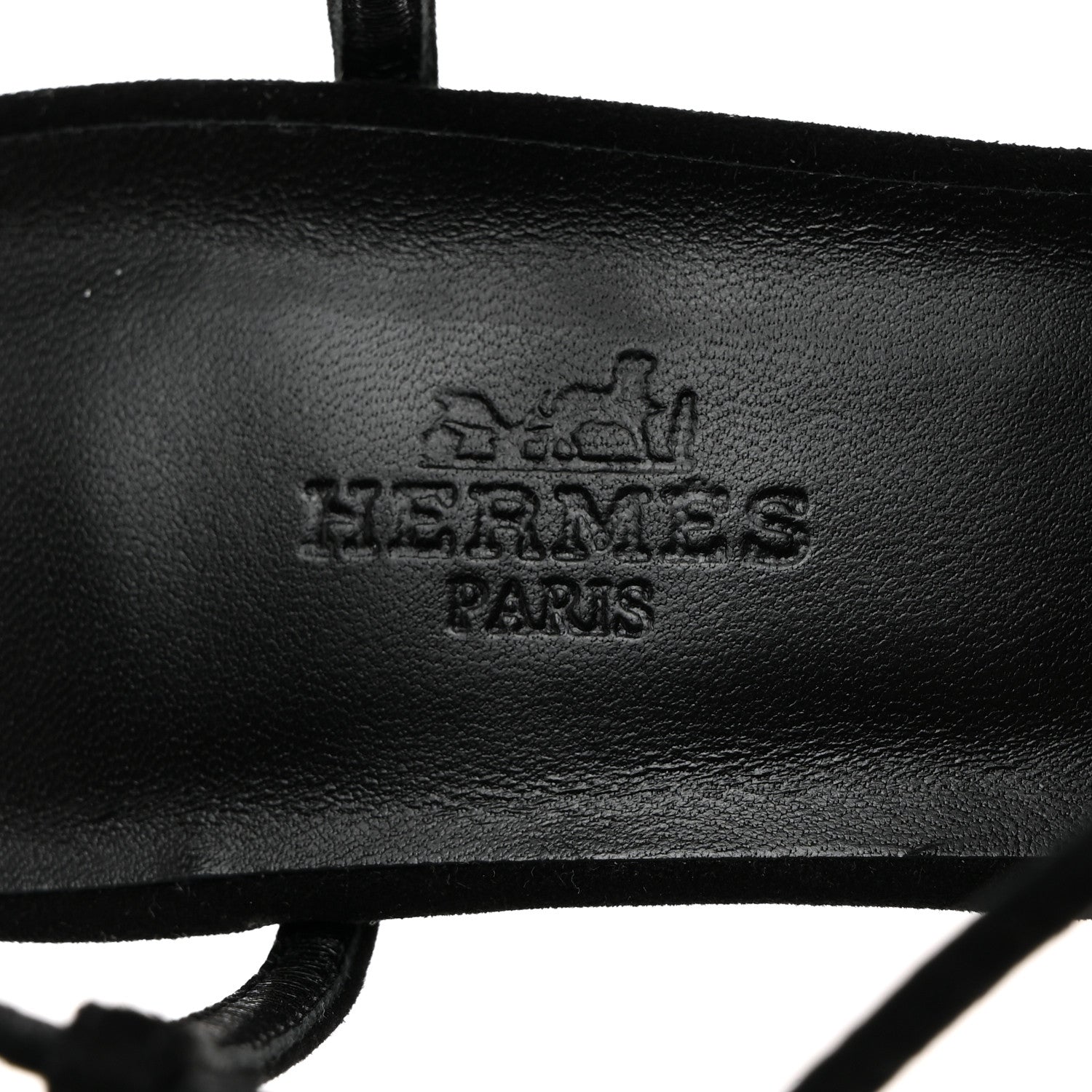 Hermes Suede Goatskin Heden 80 Sandals 37.5 Black 6 of 9