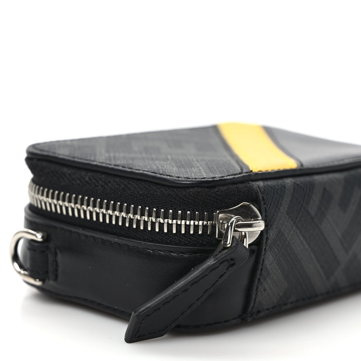 Fendi Glazed Fabric Vitello Cover Grace FF 1974 Diagonal Mini Camera Case Black Sunflower 8 of 10