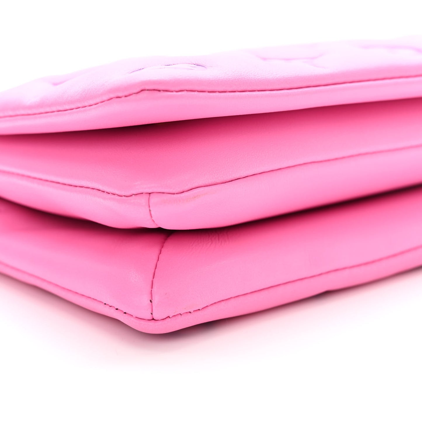 Lambskin Embossed Monogram Vuittamins Pochette Coussin Rose Violet