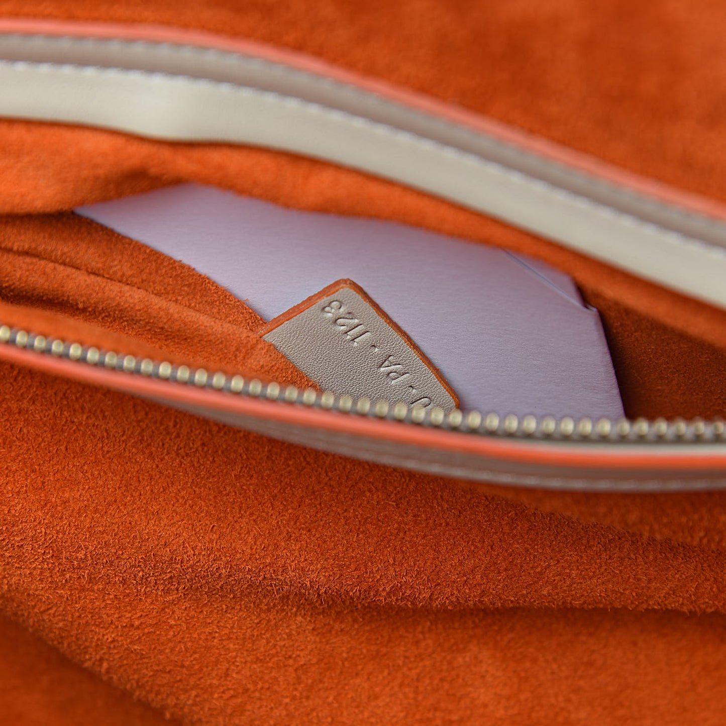 Smooth Calfskin Medium Phantom Luggage Chalk Orange Trim