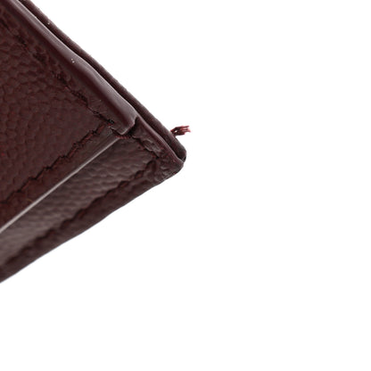 Saint Laurent Grain De Poudre Matelasse Chevron Monogram Zipped Card Case Rouge Eros 8 of 12