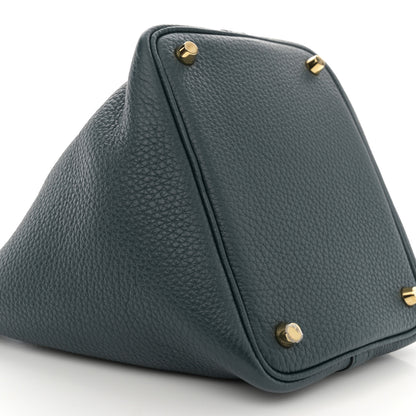 Hermes Taurillon Clemence Picotin Lock 18 PM Vert Cypress 9 of 11
