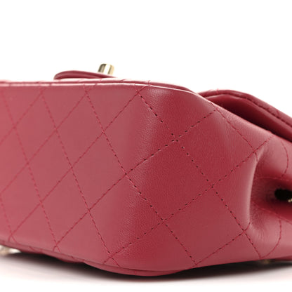 Chanel Lambskin Quilted Mini Square Flap Dark Pink 10 of 11