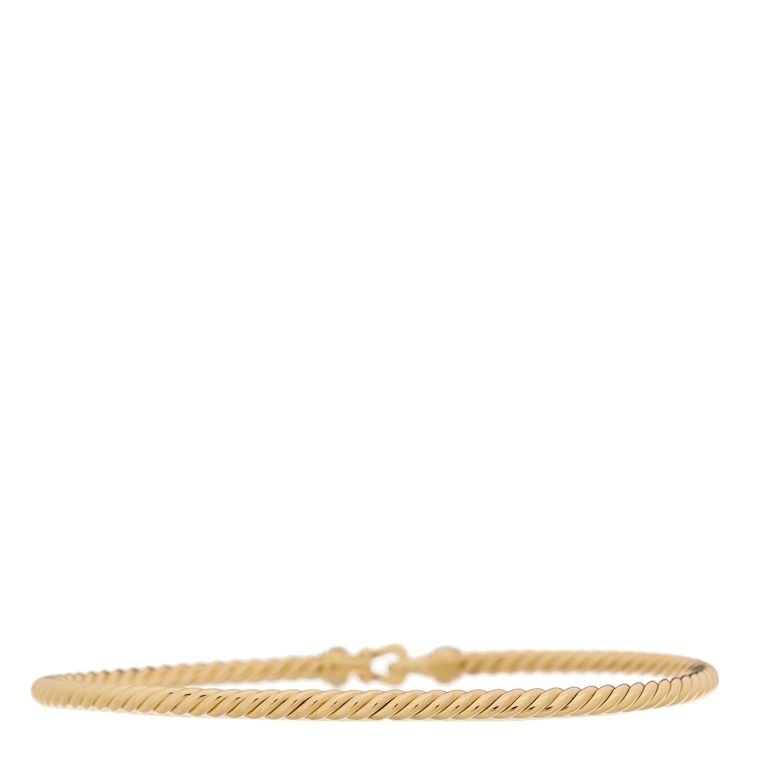 David Yurman 18K Yellow Gold Diamond 2.6mm Cable Collectibles Buckle Bracelet 2 of 3