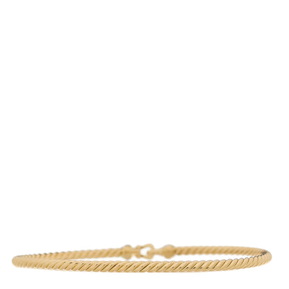 David Yurman 18K Yellow Gold Diamond 2.6mm Cable Collectibles Buckle Bracelet 2 of 3