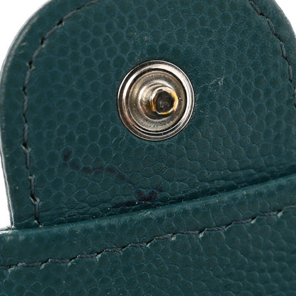 Chanel Caviar Quilted Flap Card Holder Turquoise 13 of 14