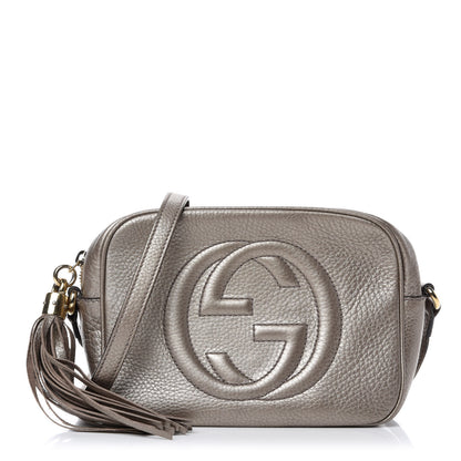 Gucci Metallic Pebbled Calfskin Small Soho Disco Bag Golden Beige 1 of 14