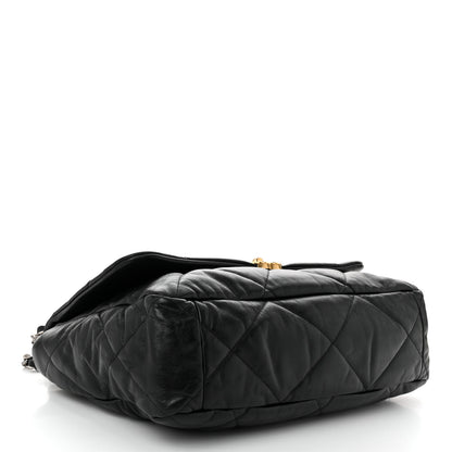 Chanel Goatskin Quilted Maxi Chanel 19 Flap Black 4 of 10