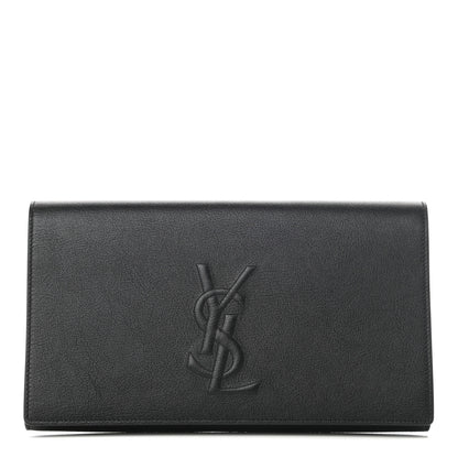 Saint Laurent Calfskin Monogram Large Belle De Jour Clutch Black 1 of 7