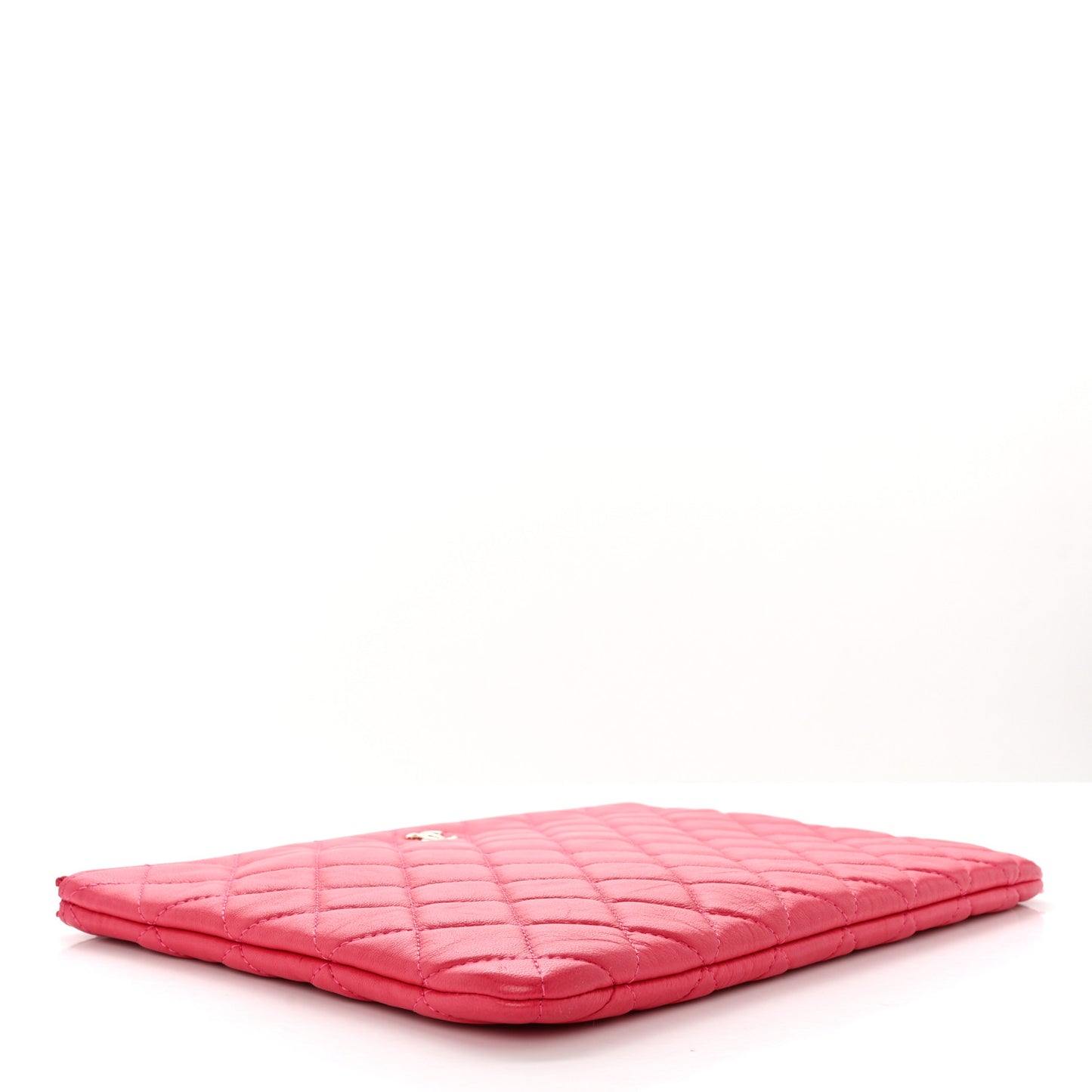 Lambskin Quilted Medium Cosmetic Case Pink