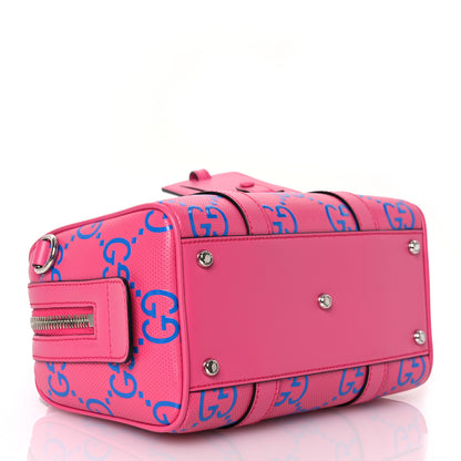 Gucci Calfskin GG Tennis Bi-Color Embossed Mini Duffle Bag Modern Fucsia Modern Blue 4 of 10