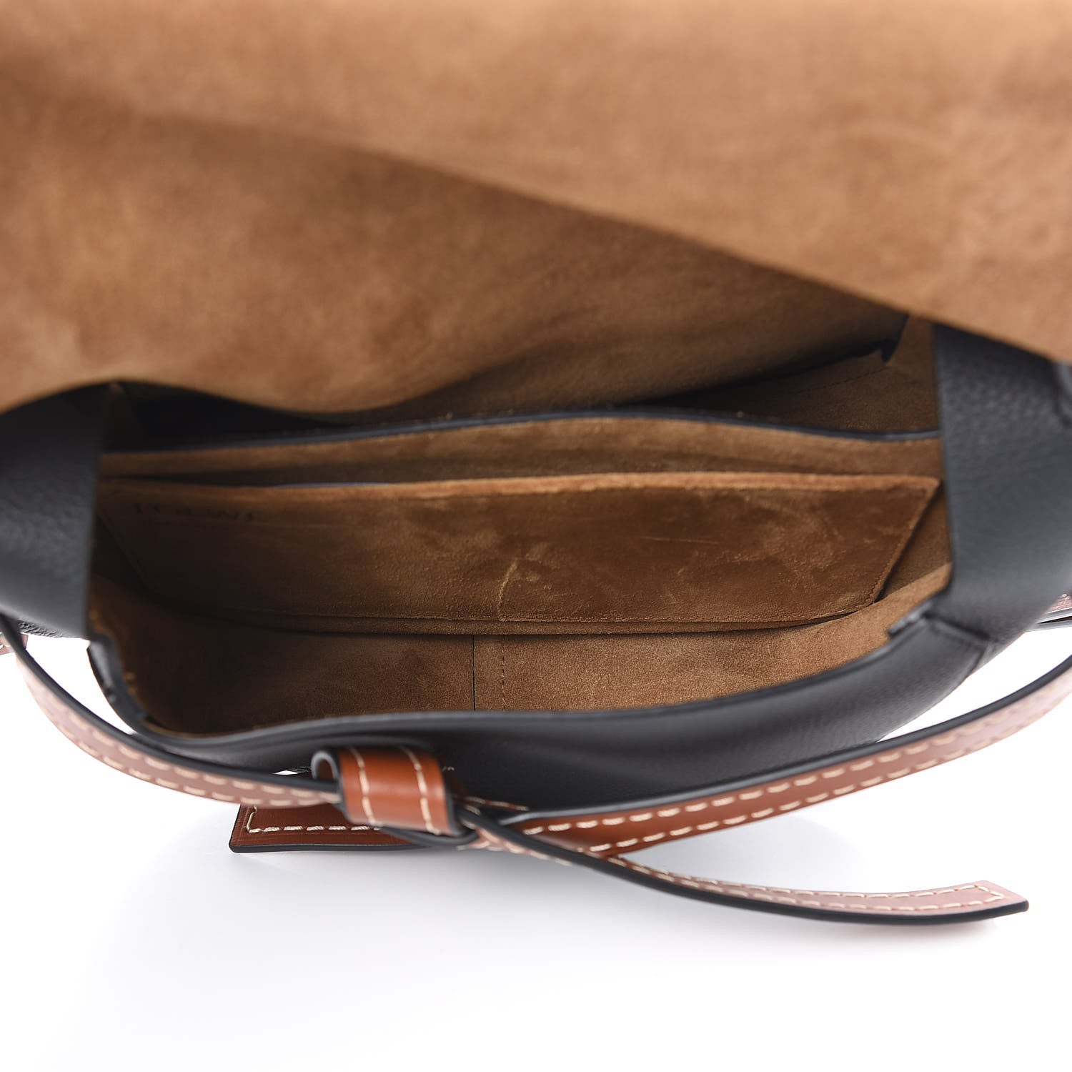 Loewe Grained Calfskin Small Gate Crossbody Bag Pecan Black 5 of 11