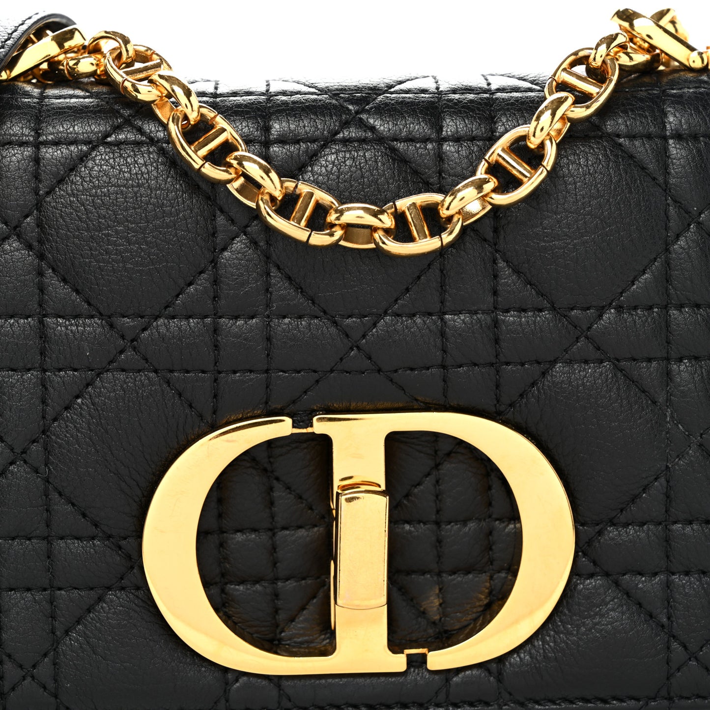 Calfskin Cannage Small Caro Bag Black
