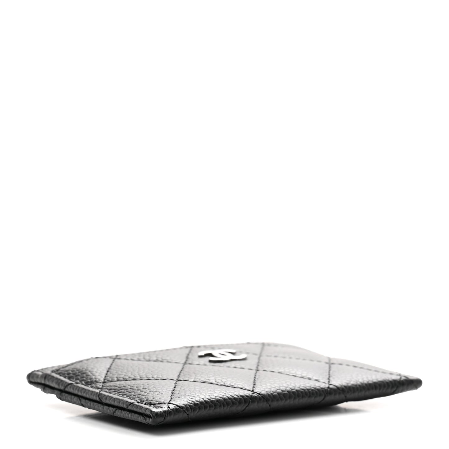 Caviar Quilted Card Holder Black
