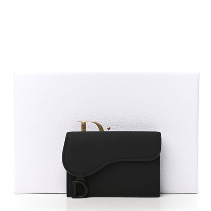 Christian Dior Ultra Matte Calfskin Saddle Card Holder Black 8 of 8