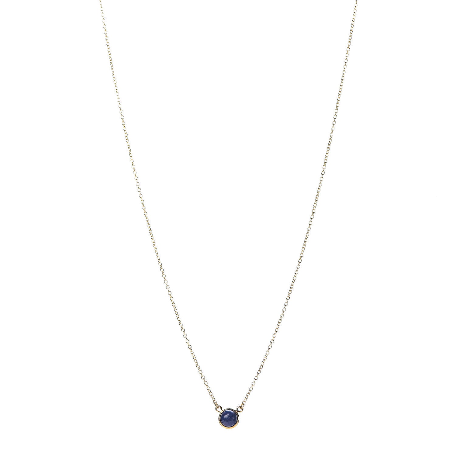 Tiffany 18K Yellow Gold Lapis Lazuli Elsa Peretti Color By The Yard Pendant Necklace 1 of 10