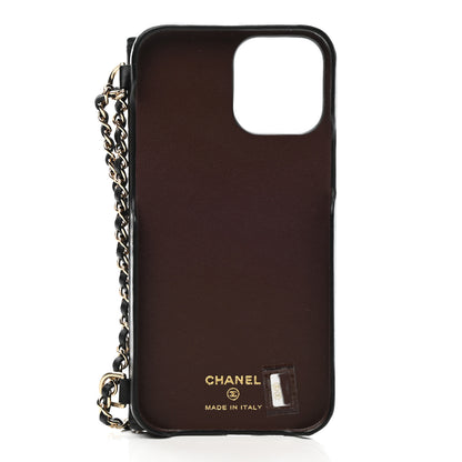 Chanel Lambskin Quilted iPhone XII Pro Max Case With Chain Black 5 of 7