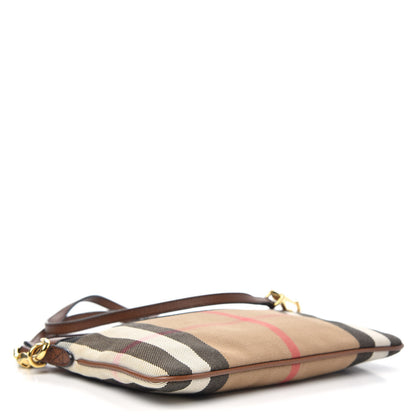 Burberry House Check Derby Peyton Crossbody Clutch Bag Tan 4 of 10
