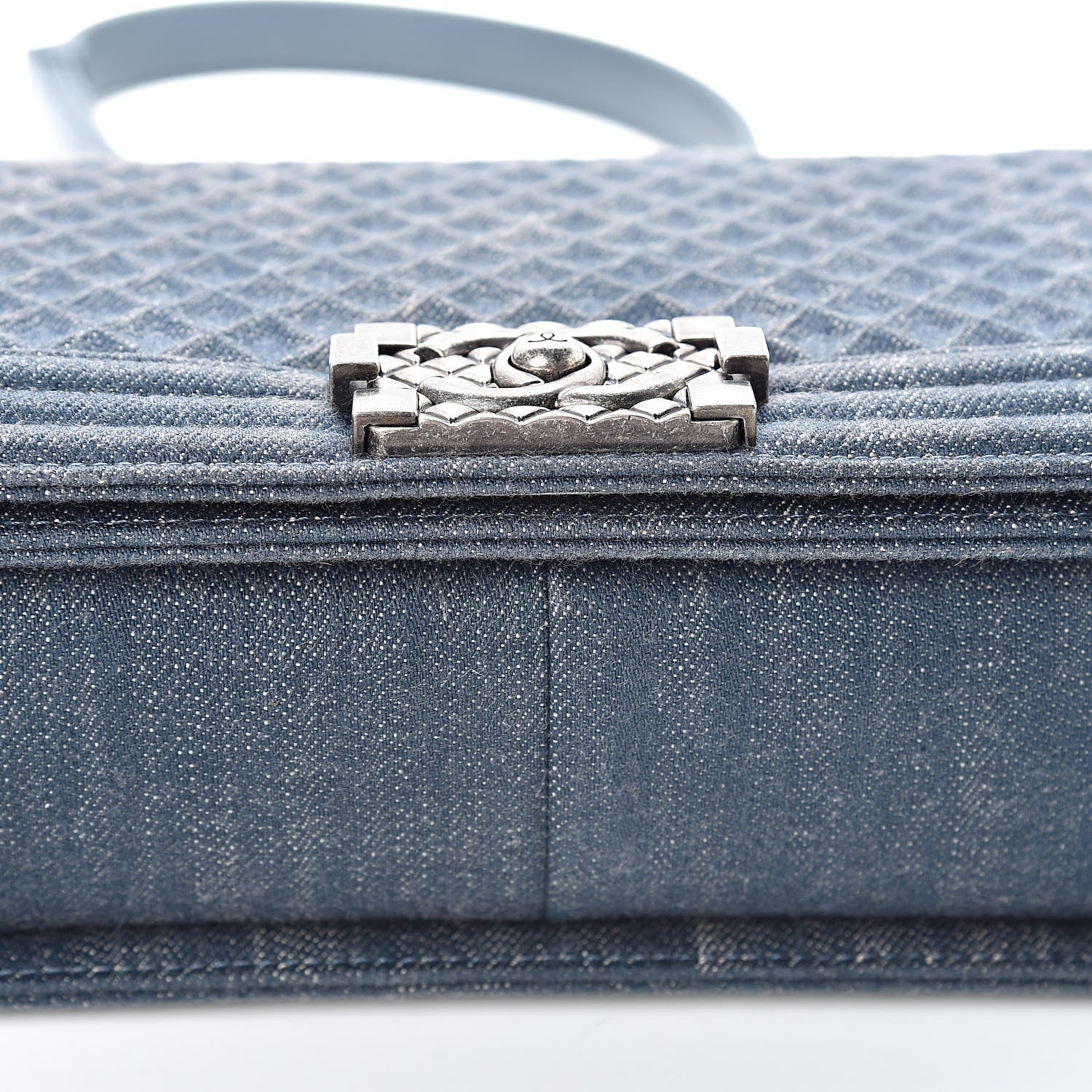 Chanel Denim Embossed Medium Boy Flap Blue 12 of 12