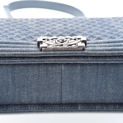 Chanel Denim Embossed Medium Boy Flap Blue 12 of 12
