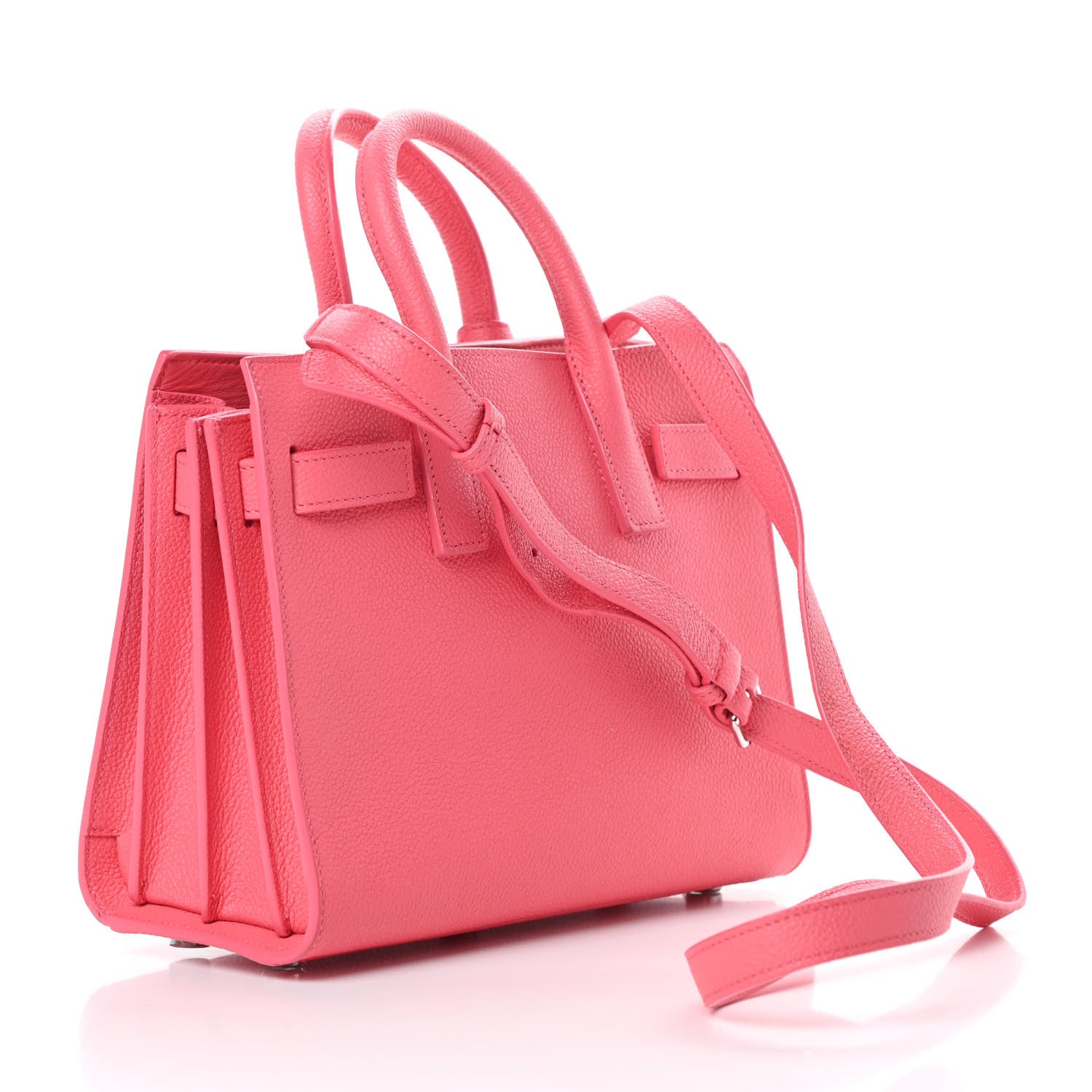 Saint Laurent Grained Calfskin Nano Sac De Jour Coral 3 of 12